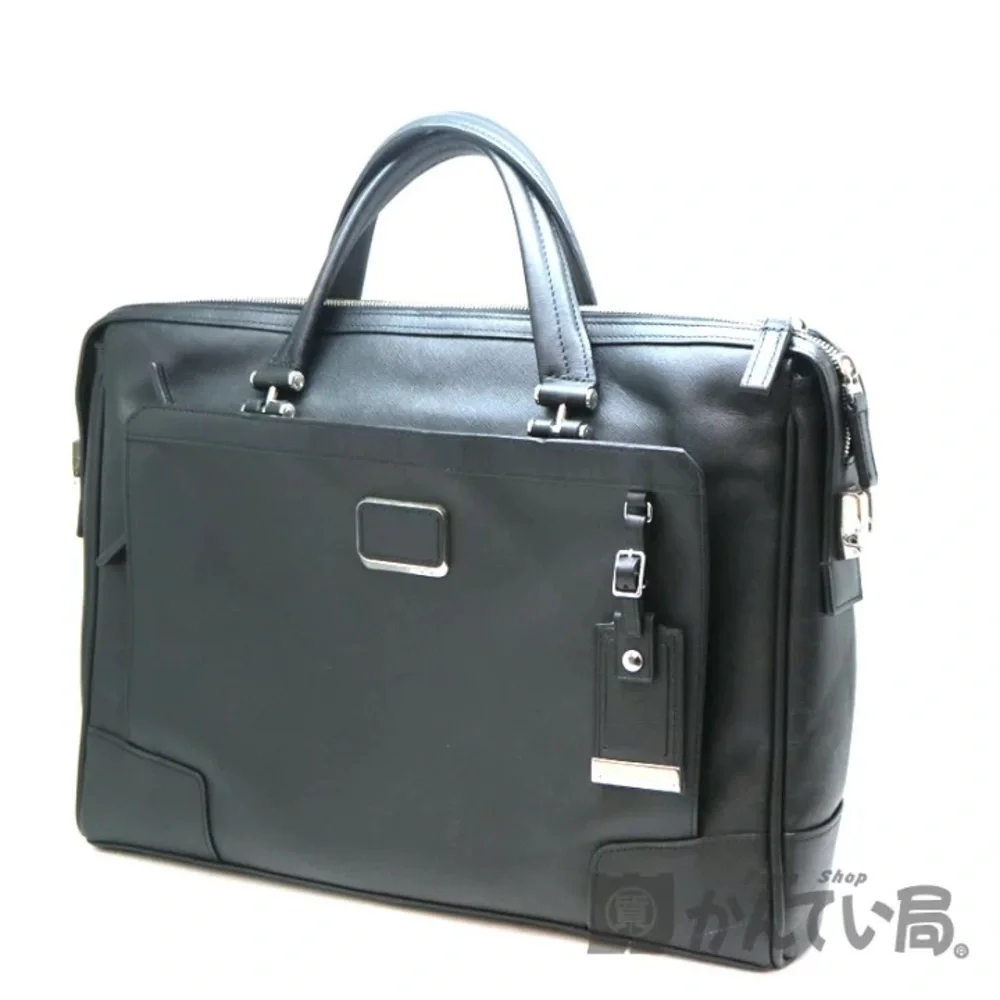 Tumi Astor Regis Black Leather Briefcase Messenger Laptop Bag - 93211D
